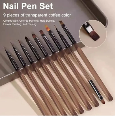 9PCS UV Gel Nail Brush Set for Creative Nail Art - Smarsty