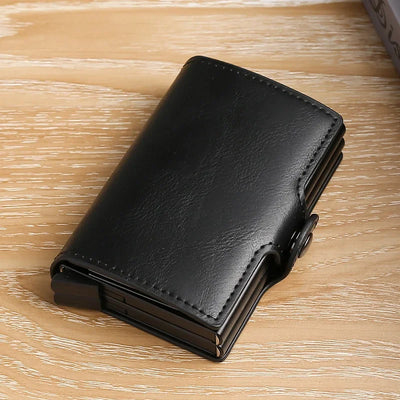 Large Capacity Double Layer ID Credit Card Holder Anti Rfid Blocking Protected Magic Wallet for Men Carbon Fiber Cardholder Case - Smarsty