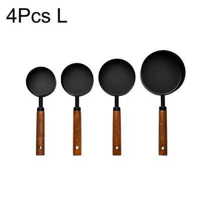 Gold Wooden Handle Stainless Steel Measuring Cups Set - Smarsty