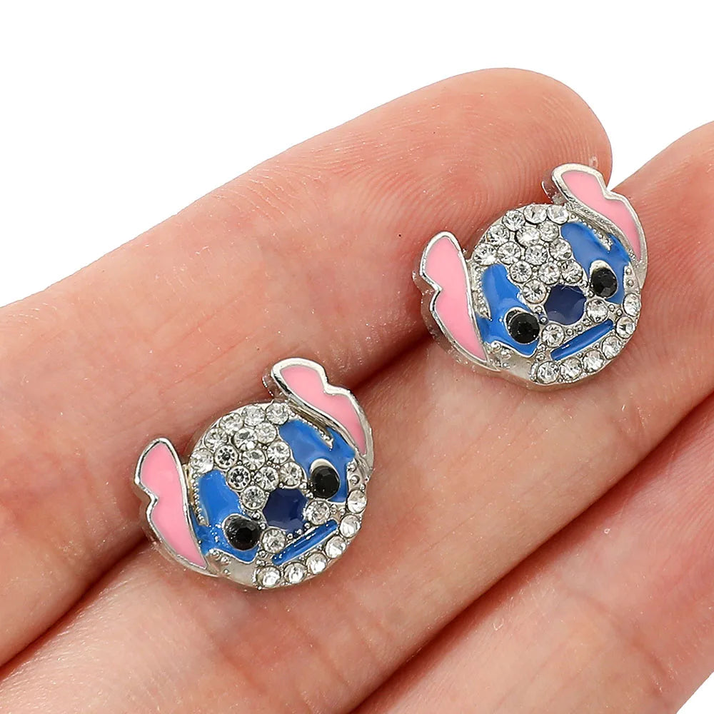 Cute Disney Stitch Flower Stud Earrings for Women and Girls - Smarsty