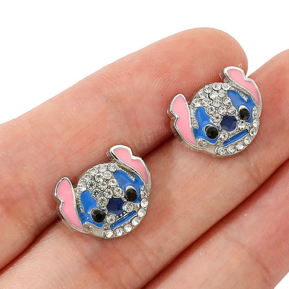 Cute Disney Stitch Flower Stud Earrings for Women and Girls - Smarsty