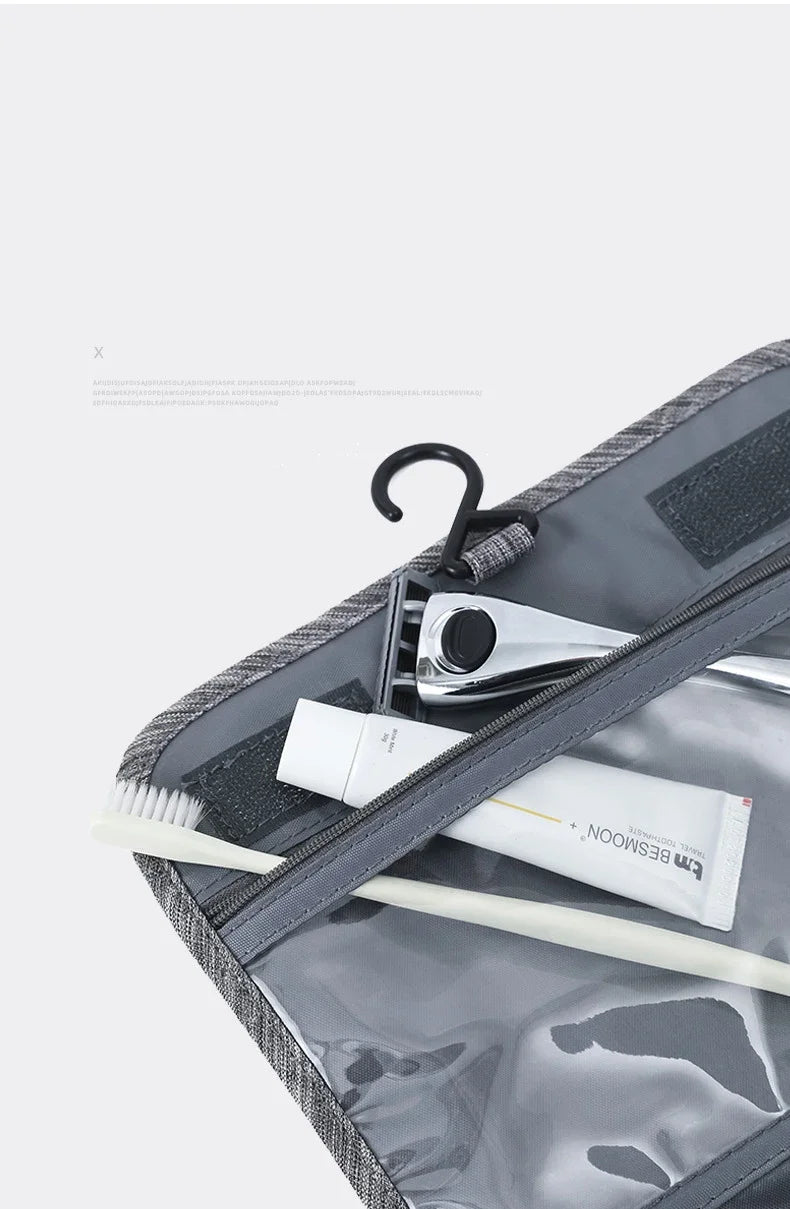 Oxford Fabric Men Business Portable Storage Bag Toiletries Organizer Women Cosmetic Bag Waterproof Hanging Travel Wash Pouch - Smarsty