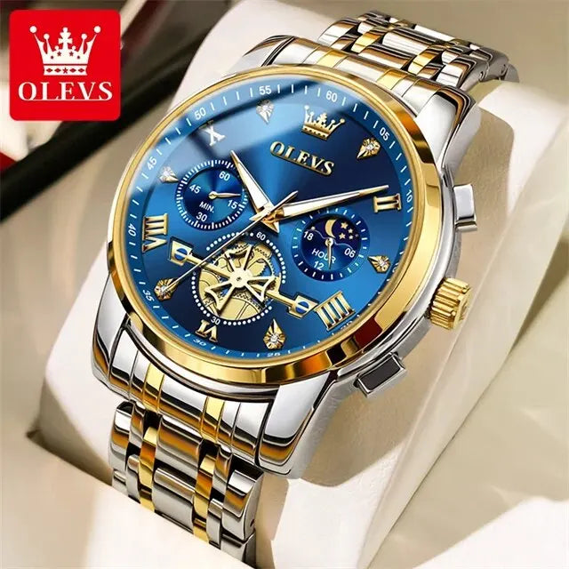 OLEVS Luxury Quartz Watch with Moon Phase Feature - Smarsty