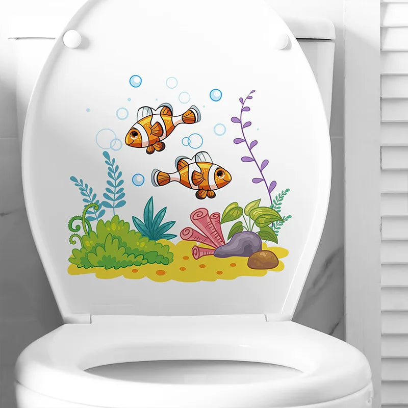 Green Plant Leaves Toilet Wall Sticker for Easy Home Decor - Smarsty