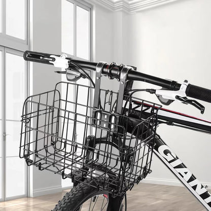 Mountain Bike Front Rear Foldable Side Hanging Basket Pannier Carrier for Cycling Storage Bicycle Baskets