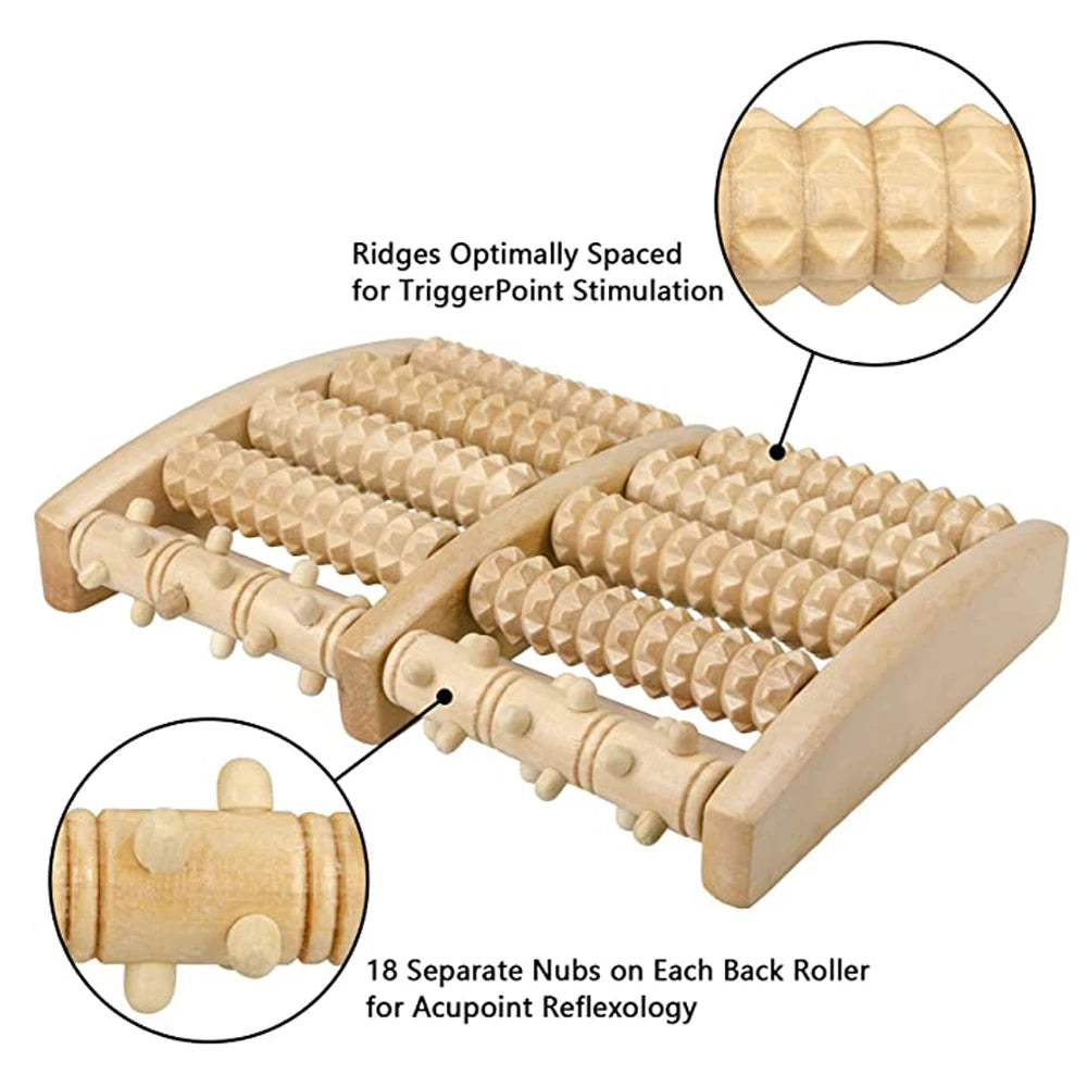 Wooden Foot Roller for Plantar Fasciitis Relief - Smarsty