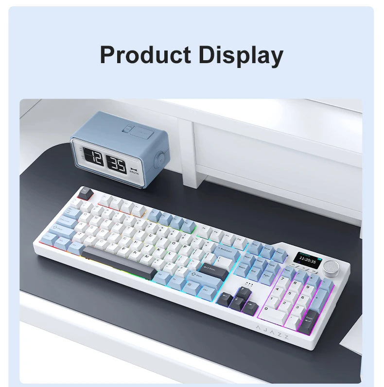 Tri Mode Gaming Keyboard With Hot Swap 104 Keys Gasket