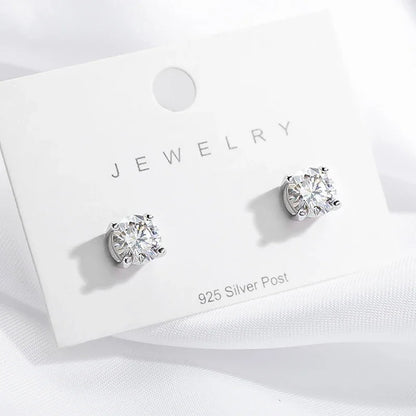 Moissanite Stud Earrings S925 Silver Certified Brilliance - Smarsty