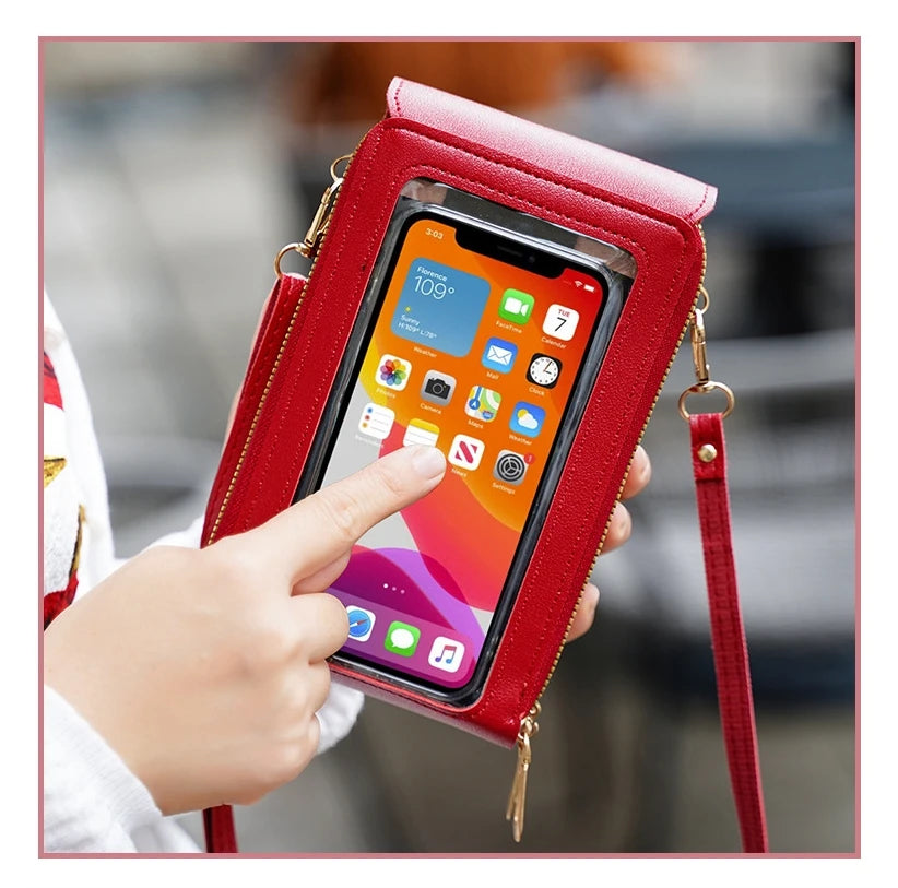 Crossbody Phone Bag With Touch Screen Lock Card Holder - Smarsty