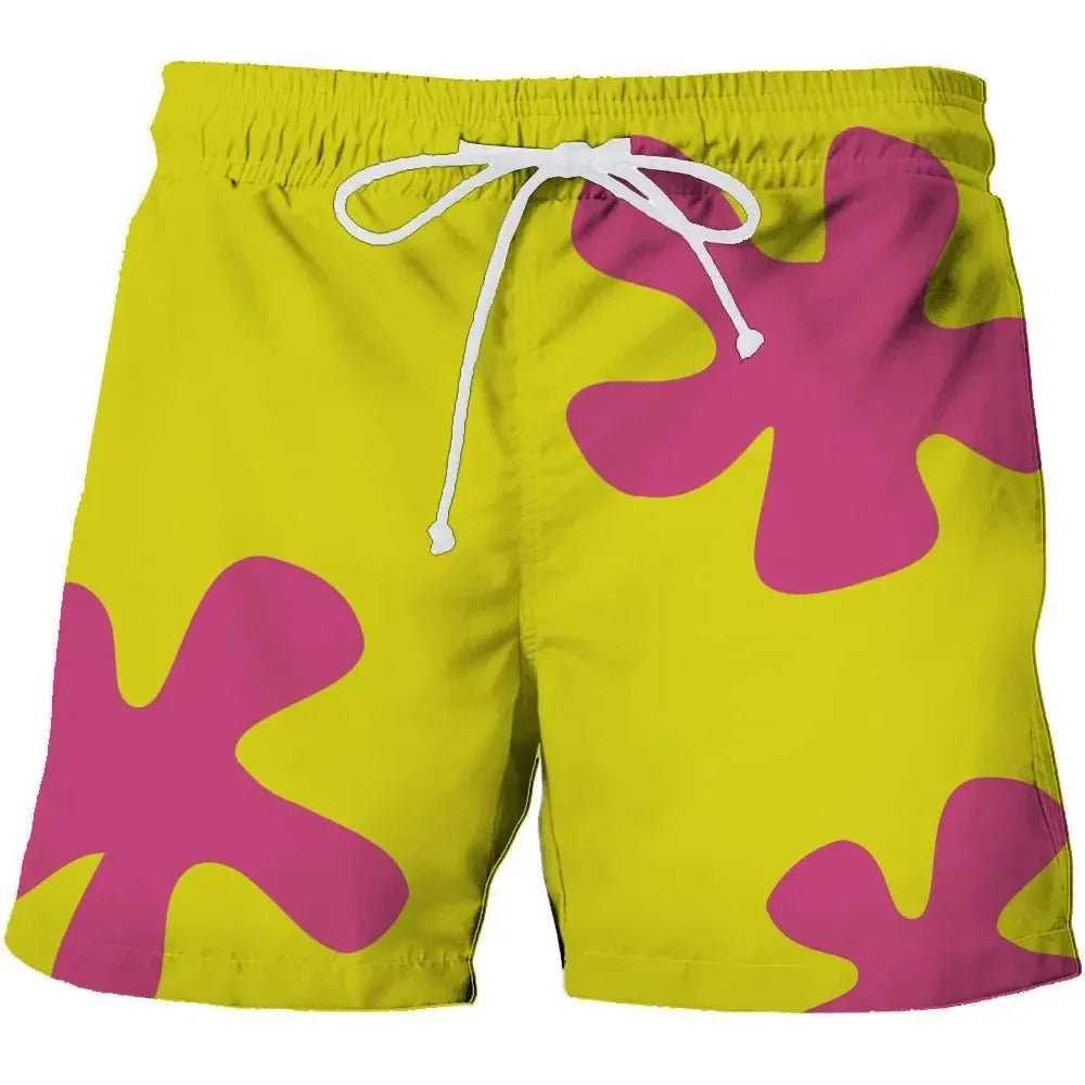 New Summer 3D Anime Patrick Star Board Shorts Trunks Quick Dry Beach Swiming Shorts Women Men Hip Hop Short Pants Beach clothes - Smarsty