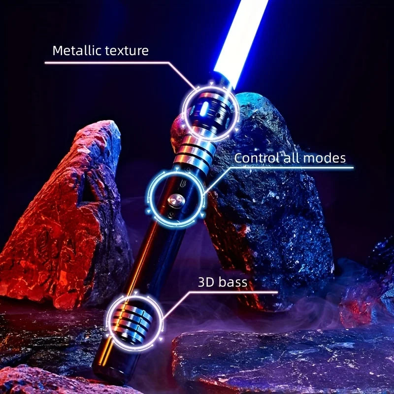 15-color 2-in-1 Metal Gravity Sensing Light up Saber Toy Sword, Light sword Upgraded Version Party Glow Sword for Halloween and