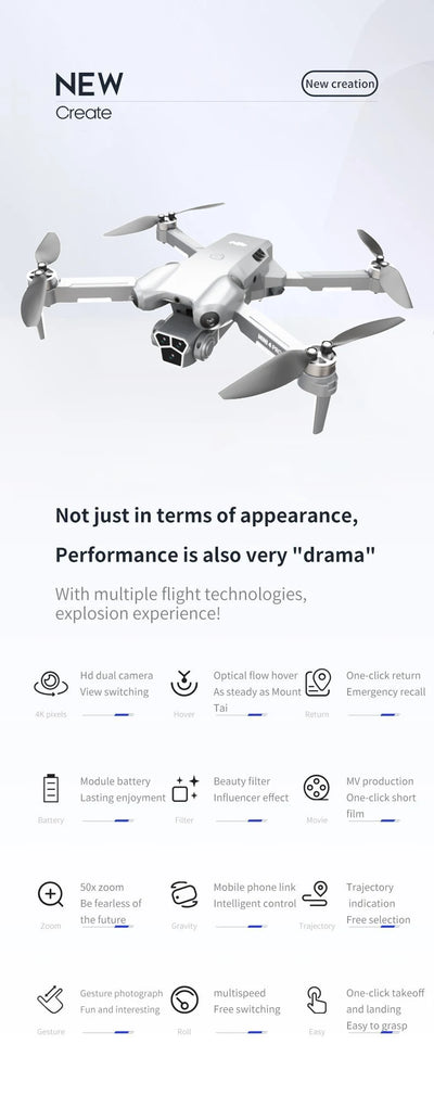M9 drone, 8K camera intelligent obstacle avoidance, optical flow positioning precise hovering shooting,