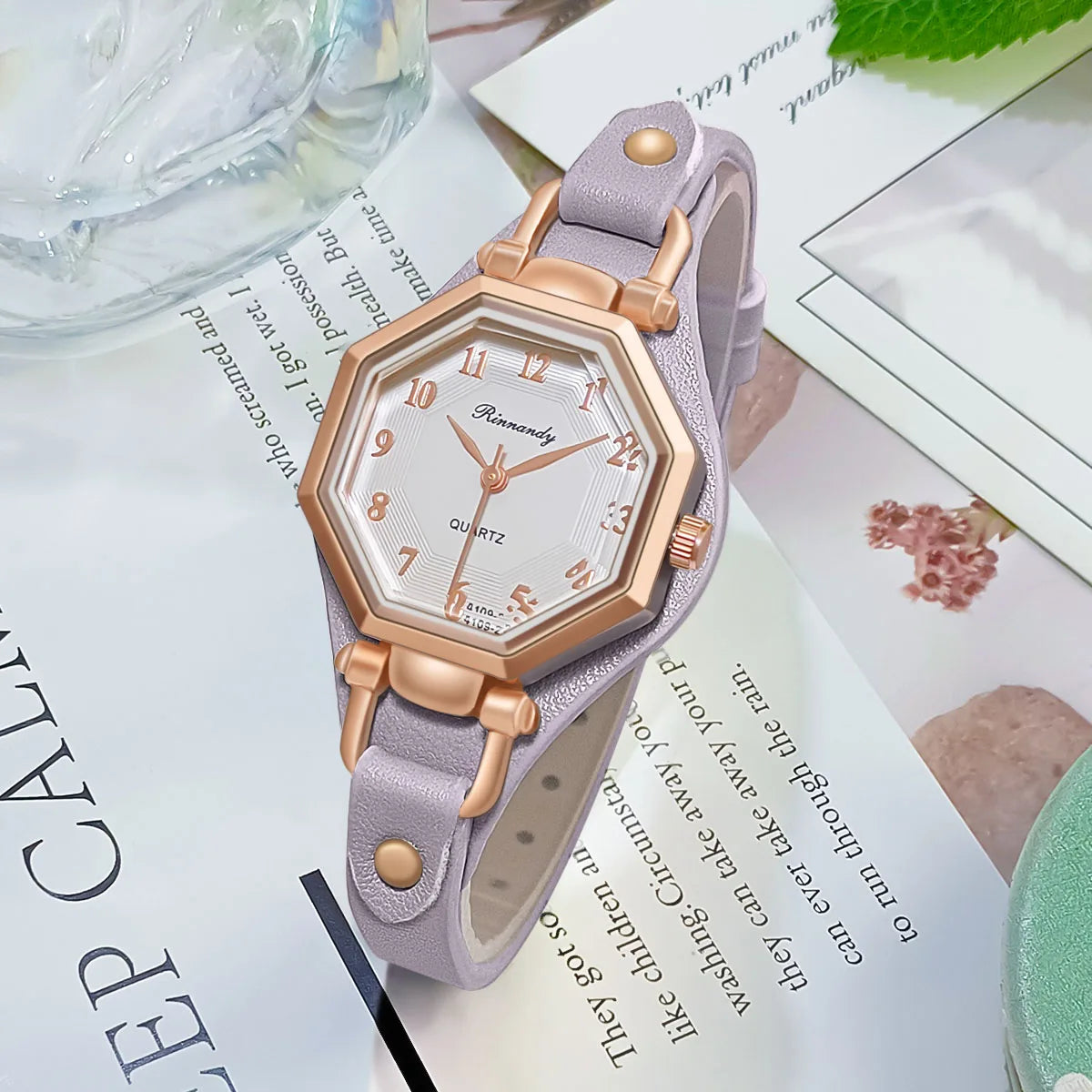 Luxury Quartz Women Wristwatch with Leather Band - Smarsty