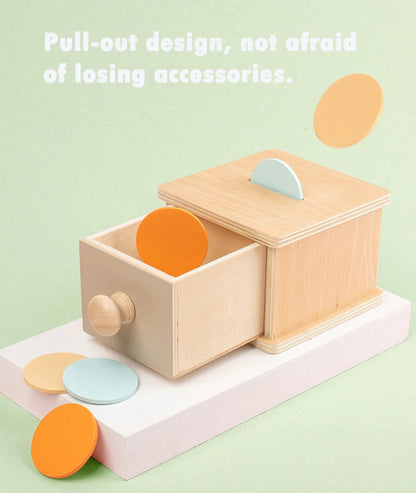 Montessori Infant Wooden Toys Coin Ball Busy Drum Color Shape Cognition Match Educational Sensory Toy Baby Teaching Aid Gifts