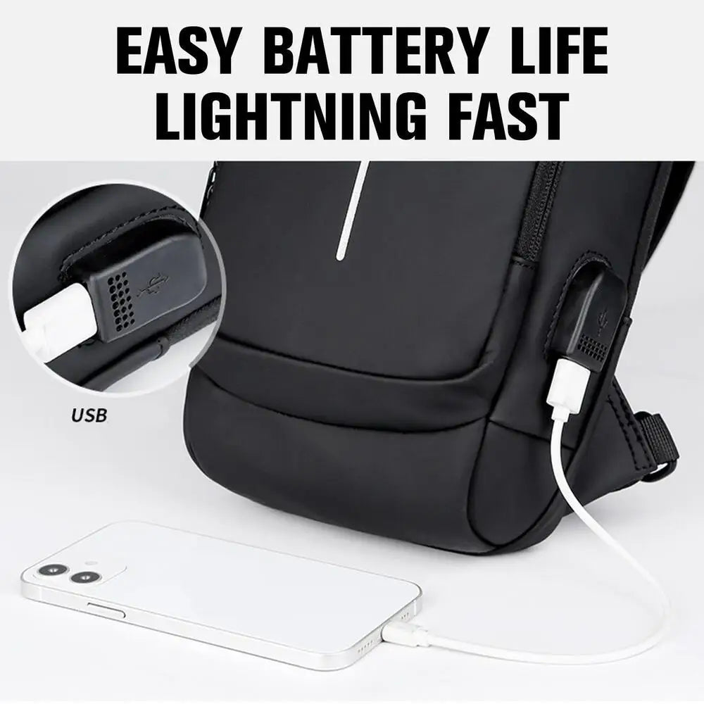 Anti Theft Chest Bag With USB Charging Crossbody For Men - Smarsty