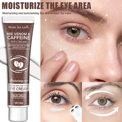 Natural Caffeine Powerful Moisturizing Firming Eye Cream 20g for Puffy and Dark Circles Post-Lifting Area after Using, Reduce Wrinkles and Aging, Light Beige Relaxation - Smarsty
