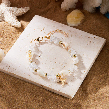 Bohemian Starfish Pendant Beaded Bracelet for Women - Smarsty
