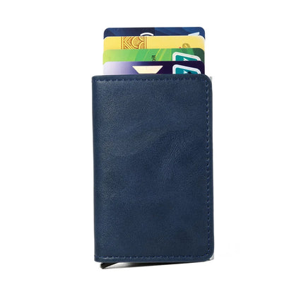 Rfid Aluminum Men Wallet Card Holders Purse Carbon Fiber Men Business Slim Thin Smart Wallet Credit Cardholder Case Note Holder