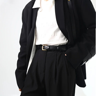 Ladies PU Leather Casual Black Belt for Daily Wear - Smarsty