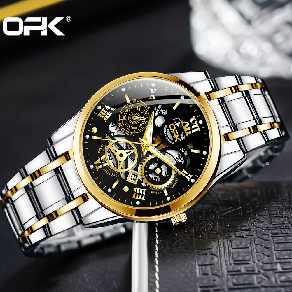 Men's Waterproof Steel Watch with Night Glow Feature - Smarsty