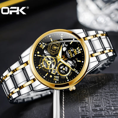 Men's Waterproof Steel Watch with Night Glow Feature - Smarsty