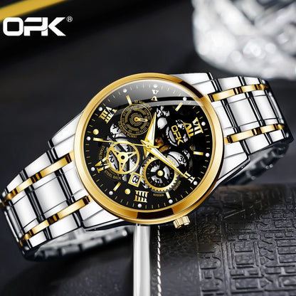 Men's Waterproof Steel Watch with Night Glow Feature - Smarsty