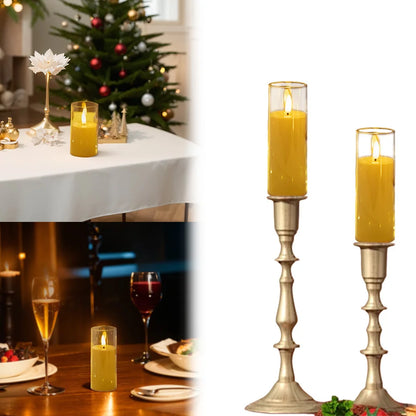 Flameless Candles Acrylic Pillar Candle Soft Light Battery Operated Flickering Candle for Romantic Ambiance