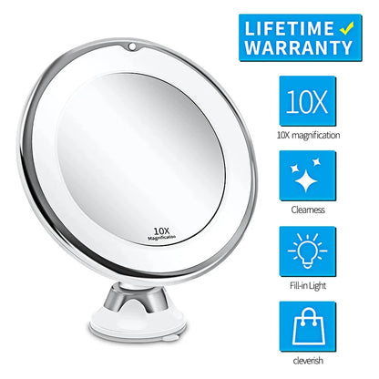 10x Magnifying LED Vanity Mirror with Touch Screen - Smarsty