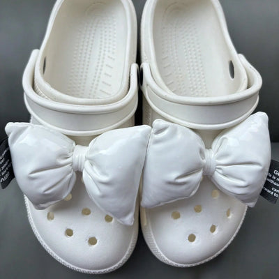 2Pcs Adorable Bow Shoe Charms Glossy, Shiny, Diy Fashion Decorations For Shoes Cute Accessories To Elevate Your Footwear Style - Smarsty