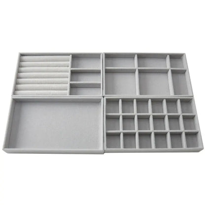 Velvet Jewelry Organizer Tray for Rings and Necklaces - Smarsty
