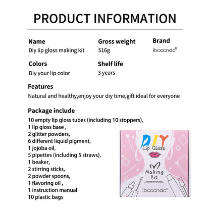 DIY Lip Gloss Making Kit Moisturizing Lip Gloss Base Diy Raw Material Tool Kit Shiny Glitter Lip Tints Glaze Handmade Cosmetics