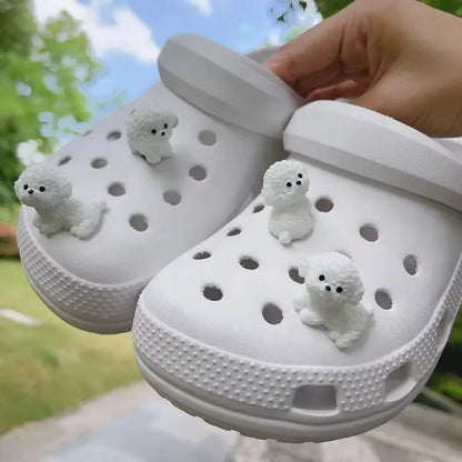 1/4Pcs/Set Luminescence 3D Cute Puppy Shoe Decoration Diy Shoes Charms Used For Clogs Sandals Perfect For Holiday Xmas Gifts