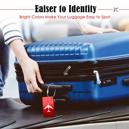 Aluminum Alloy Travel Luggage Tag Hanging Tag Suitcase Tag Plane With Name ID Cards Anti-lost Solid Color Travel Accessories - Smarsty