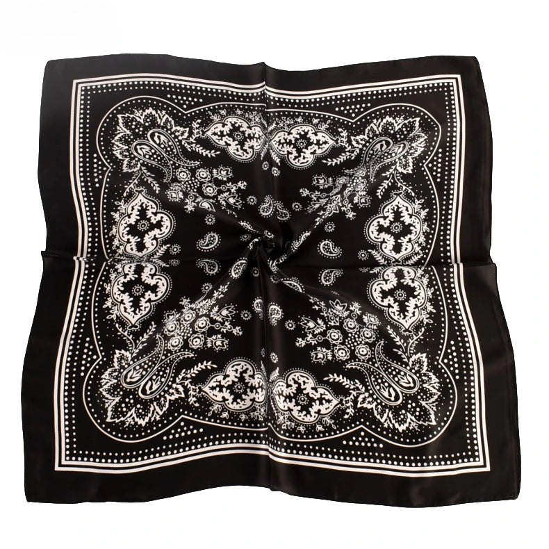 Women Paisley Satin Scarf Lightweight Sun Protection Shawl - Smarsty