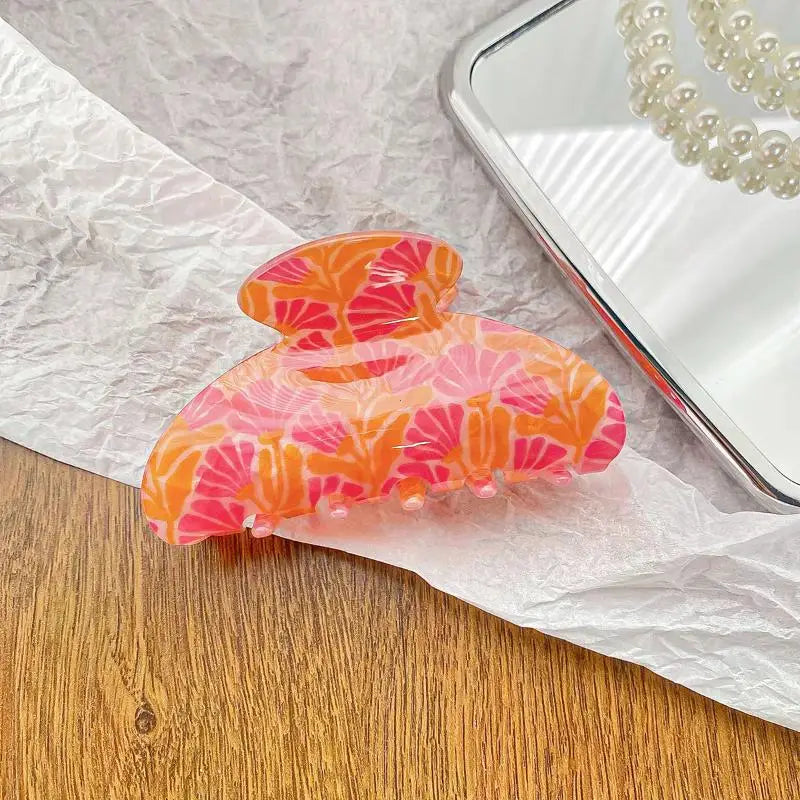 Vintage Floral Hair Claw Clip Elegant Colorful Design - Smarsty
