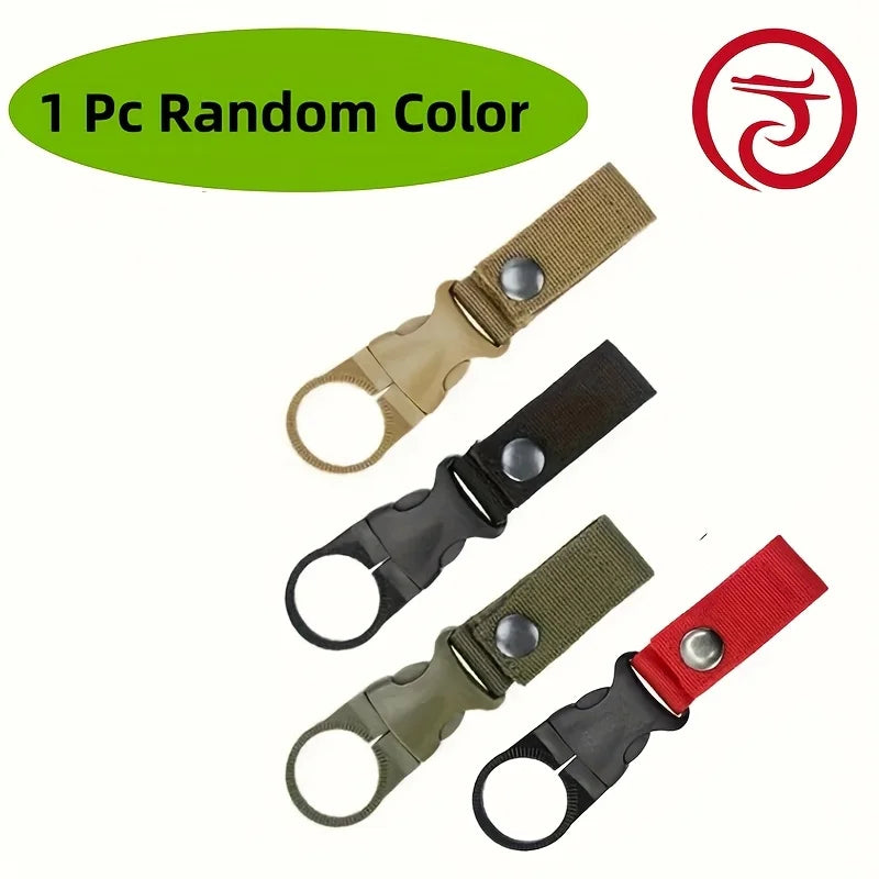 1-Pack Webbing Buckle Hook Water Bottle Clip - Durable Nylon With Safety Buckle, Multi-Color Optional, Suitable For Camping, by Smarsty