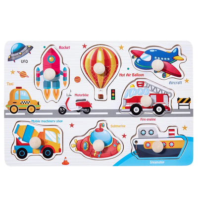 Montessori Toy Wooden Building Blocks Early Learning Educational Toys Color Shape Match Kids Puzzle Toys For Children Boys Girls - Smarsty