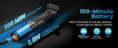 MAXGROOM 3 in 1 Men Bidirectional Body Hair Trimmer Electric Shaver IPX6 Waterproof Double-edged Razor Whole Body Hair Trimmer