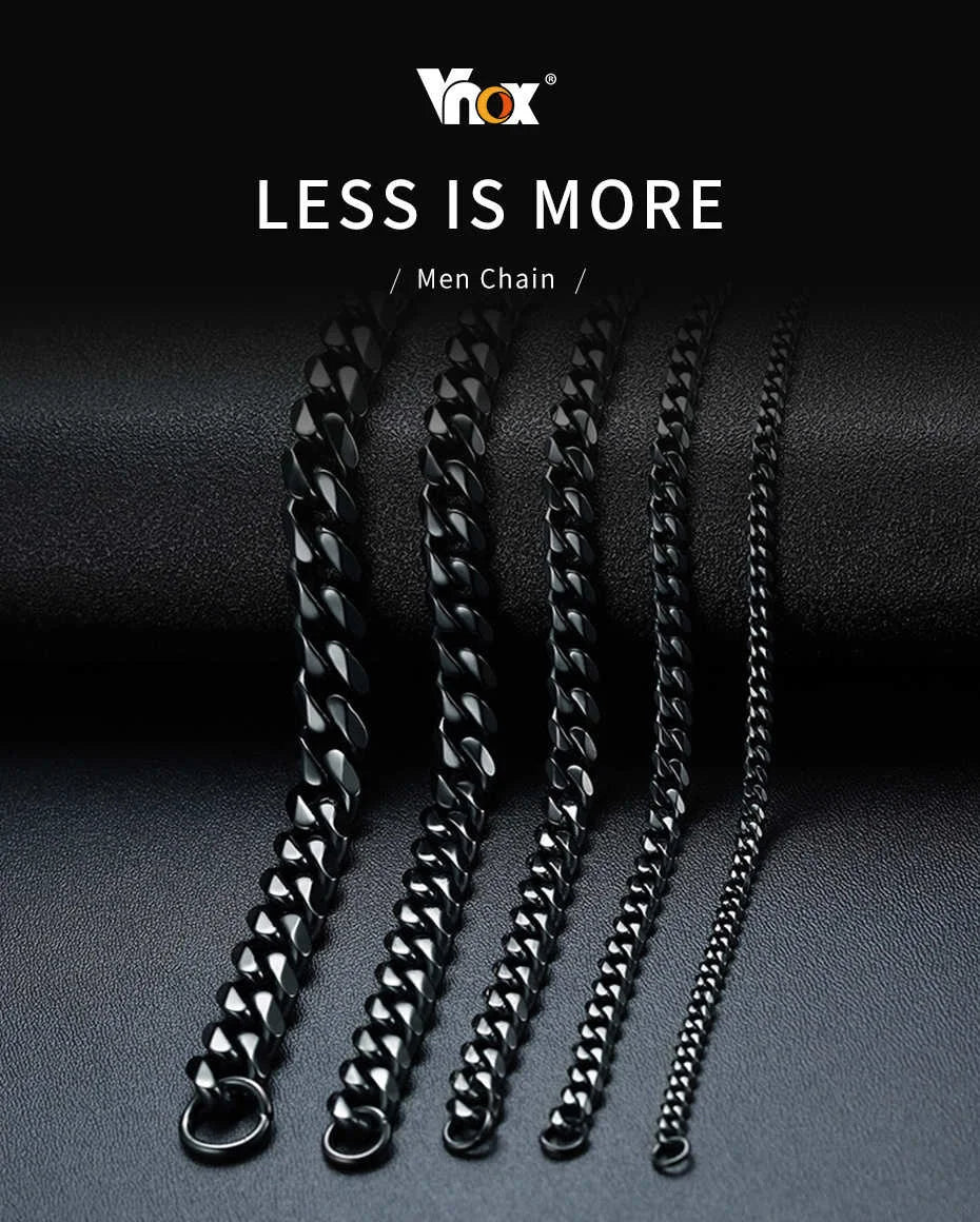 Vnox Men's Stainless Steel Cuban Link Chain Bracelet - Smarsty