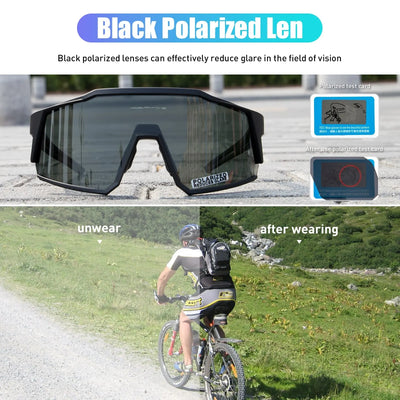 Kapvoe Cycling Glasses Polarized MTB Road Bike Glasses UV400 Protection Sunglasses Ultra Light Sport Eyewear Equipment by Smarsty