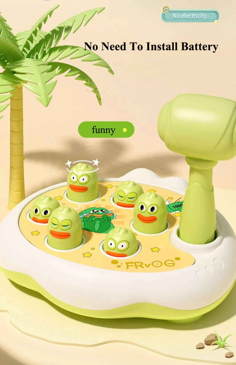 Duck/Frog/Pig Baby Toy Montessori Learning Game Educational Puzzle Gift for 12 24 Months Toddler Boy/Girl with Hammer - Smarsty