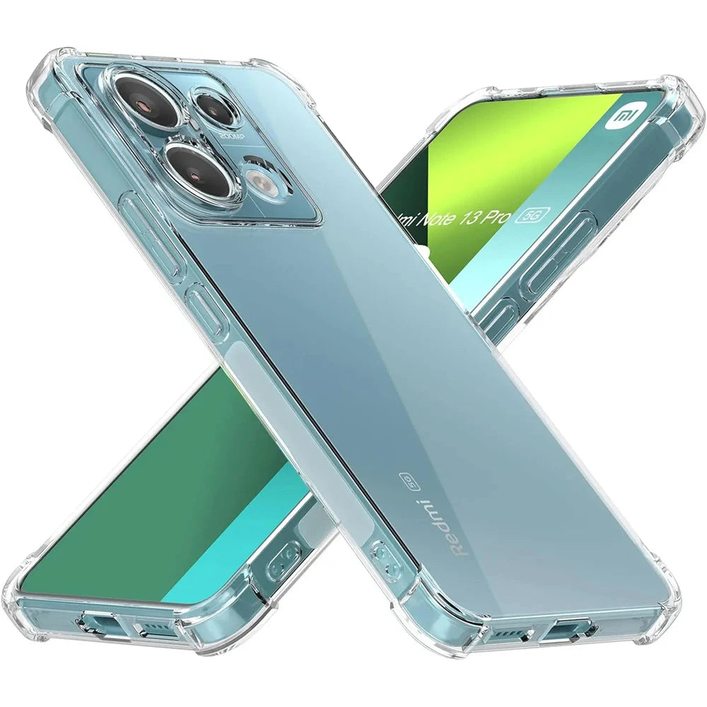 Clear Phone Case For Xiaomi Redmi Note 13 14 12 11 10 9 Pro Plus 5G Shockproof Transparent TPU Bumper Cover Soft Silicone Funda