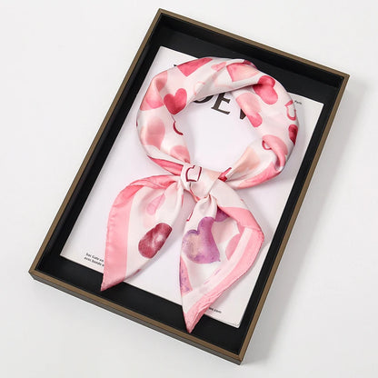 Bohemian Silk Square Scarf for Women Luxury Floral Print - Smarsty