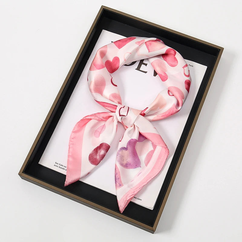 Bohemian Silk Square Scarf for Women Luxury Floral Print - Smarsty