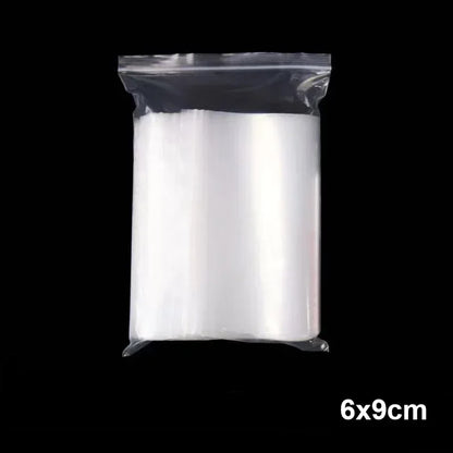 300/100PCS Transparent Zip Bags Food Jewelry Vacuum Storage Bag Plastic Thicken Reclosable Poly Bag Kitchen Organization Package