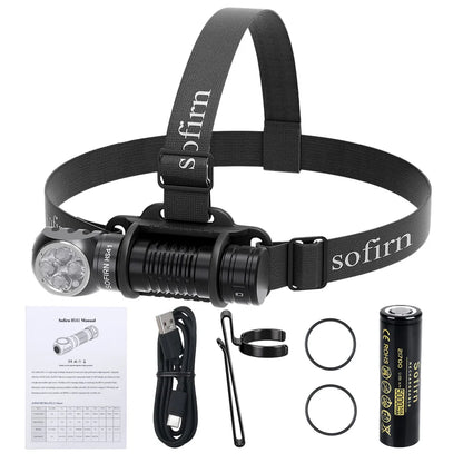 SOFIRN HS41 Headlamp 4000lm 21700 USB C Rechargeable with SST20 LED Torch Indicator with Magnetic Tail Flashlight