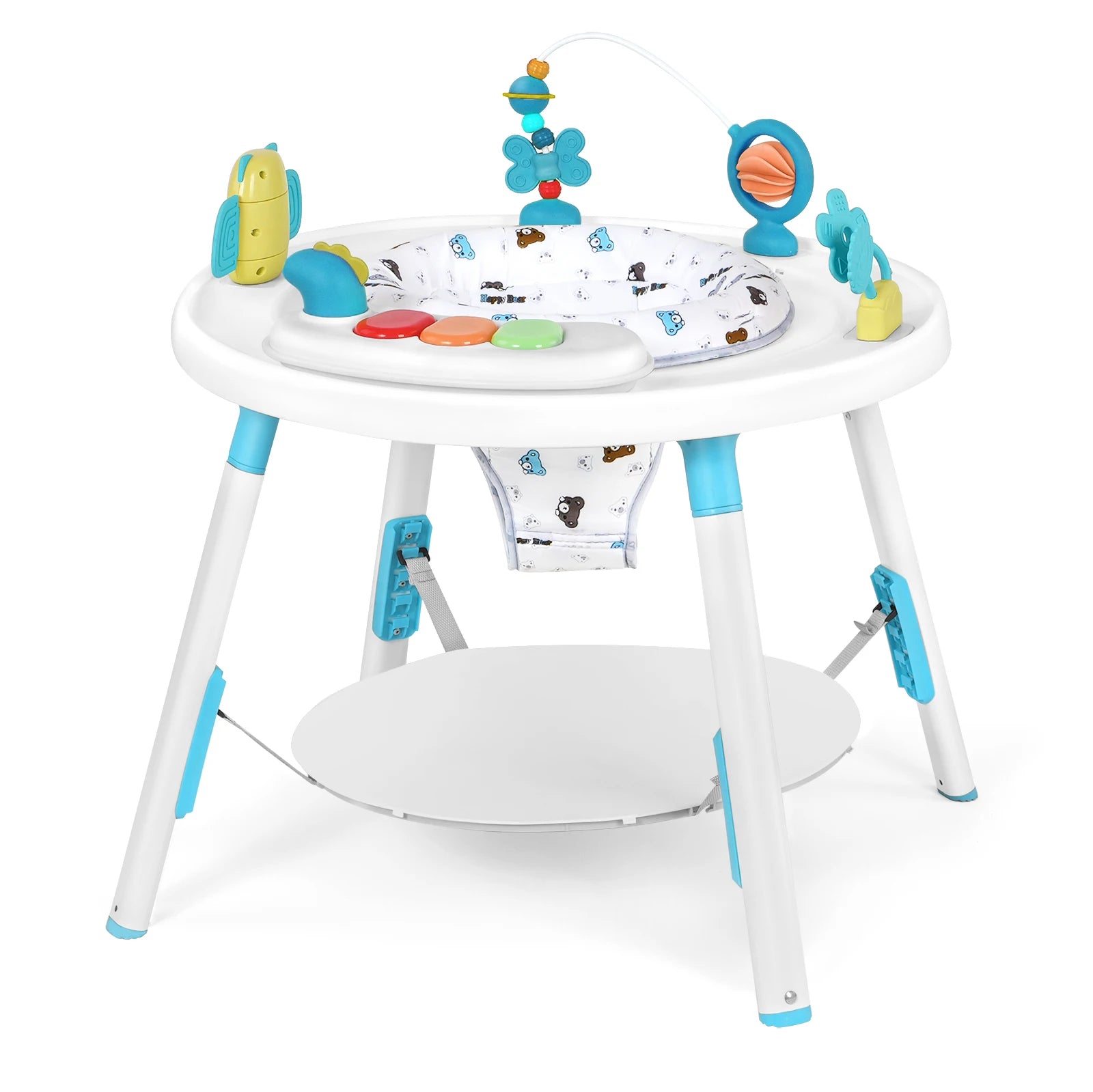 Multi-Functional Baby Play Center – 3-in-1 Activity Center with Removable Toys, 360° Seat & Adjustable Height (Blue/Pink/Green) - Smarsty