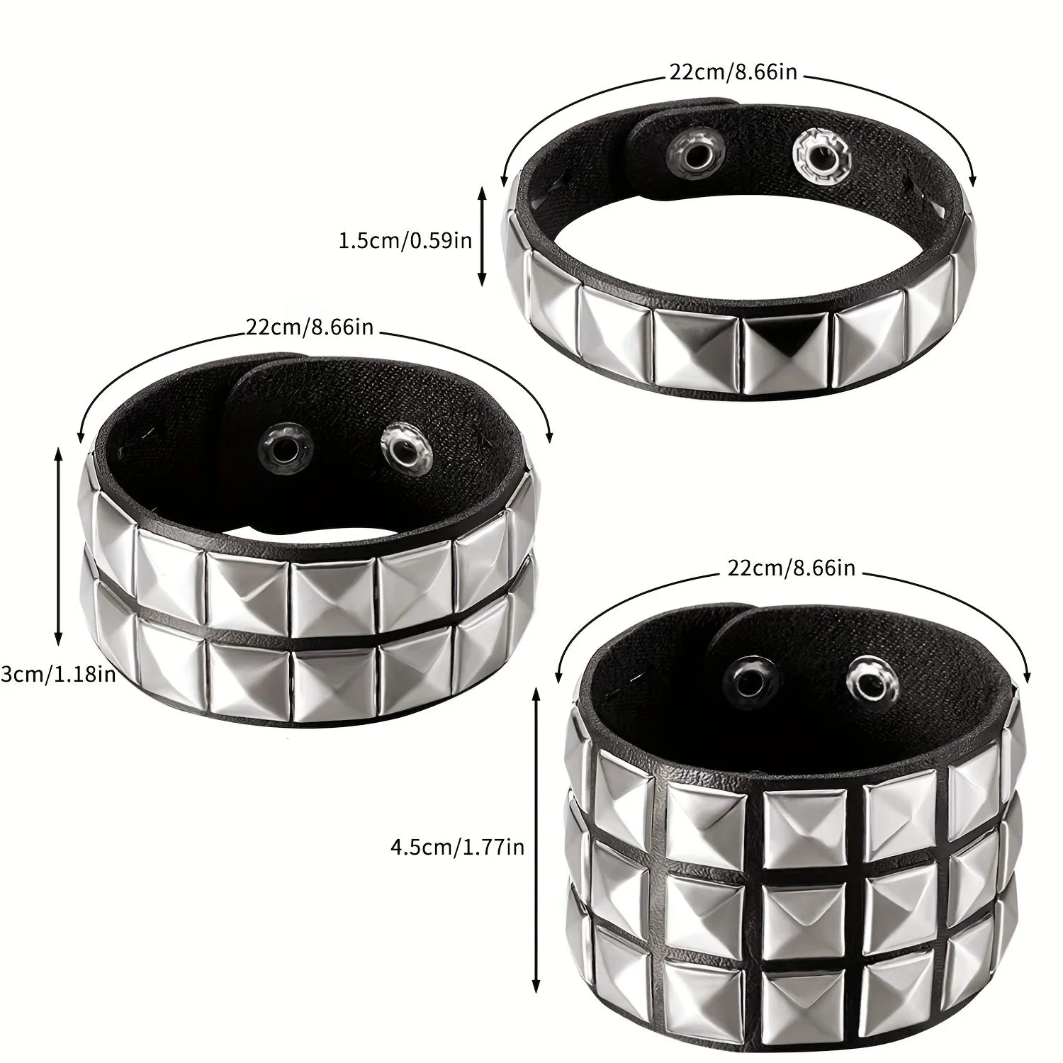 Punk Gothic Leather Nail Bracelet for Couples - Smarsty