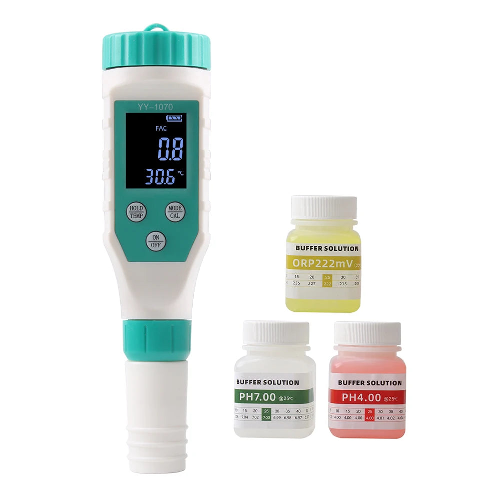 Digital Chlorine PH Tester 7 in 1 Water Quality Analyzer - Smarsty