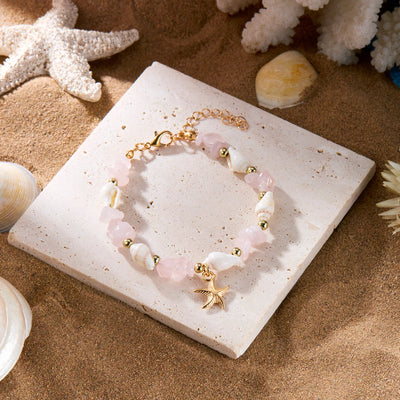 Bohemian Starfish Pendant Beaded Bracelet for Women - Smarsty